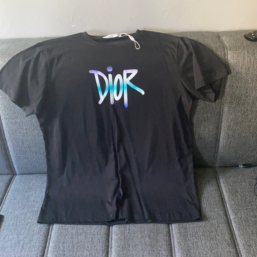 Dior and Shawn Oversized Logo T-Shirt Black
